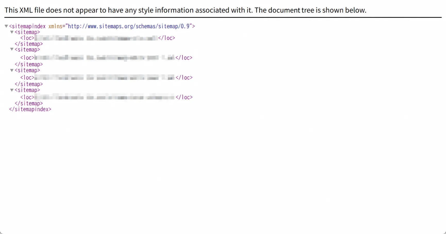XMLサイトマップの設定画面