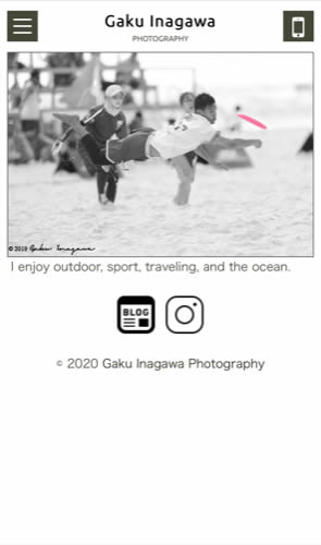 Gaku Inagawa Photography スマートフォン表示